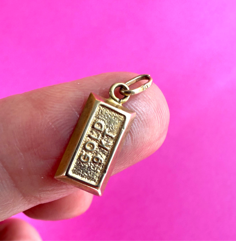 **RESERVED**VINTAGE 9ct GOLD BAR CHARM