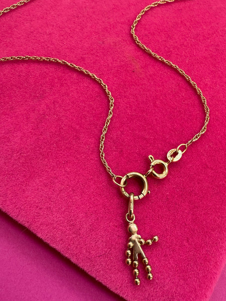 Vintage RARE 9ct Gold Unoaerre Beaded Doll Charm