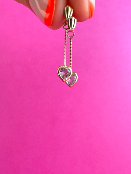 9CT HEART DANGLE EARRINGS