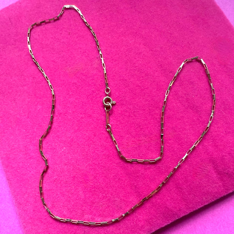 VINTAGE 9ct GOLD PAPERCLIP CHAIN 16 inch 1987
