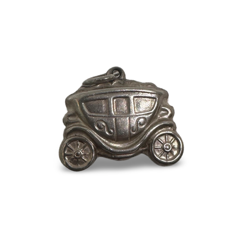 1950s SILVER VINTAGE WEDDING CARRIAGE CHARM