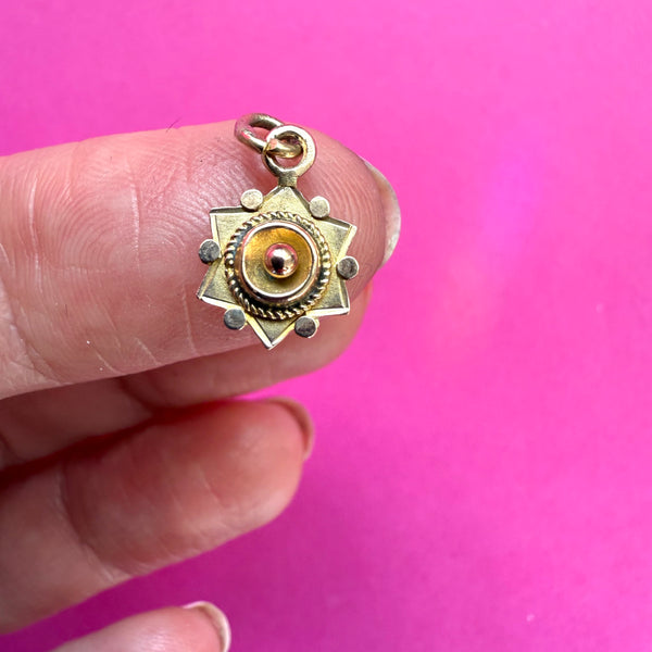 VICTORIAN 9CT SUN STAR CONVERSION CHARM