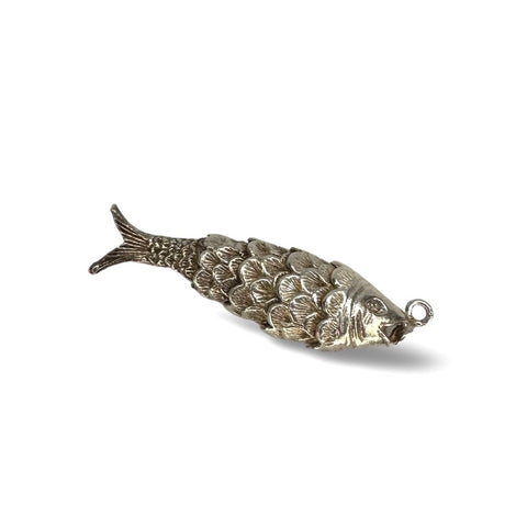 SILVER VINTAGE 70s ARTICULATED FISH CHARM