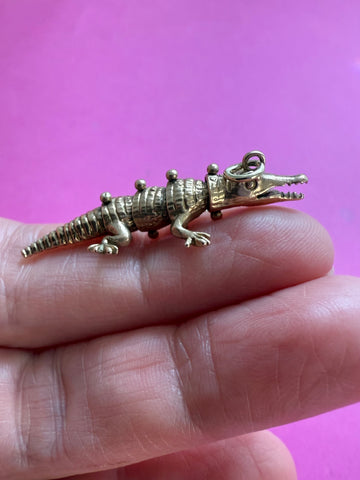 1971 RARE VINTAGE 9ct ARTICULATED CROCODILE 🐊