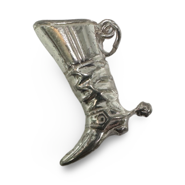 SILVER VINTAGE COWBOY BOOT CHARM PENDANT
