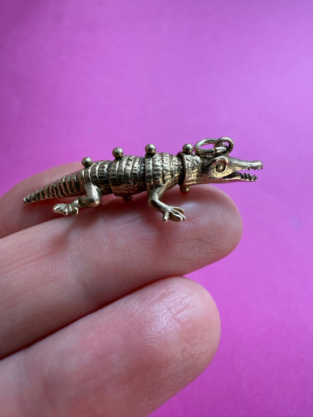 1971 RARE VINTAGE 9ct ARTICULATED CROCODILE 🐊