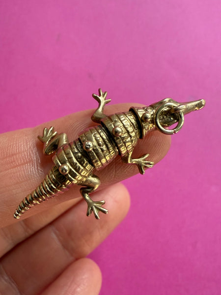 1971 RARE VINTAGE 9ct ARTICULATED CROCODILE 🐊
