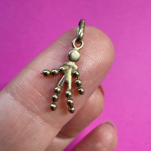 Vintage RARE 9ct Gold Unoaerre Beaded Doll Charm
