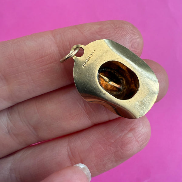 RARE VINTAGE 1960s RUSTIC 9ct COWBOY HAT CHARM