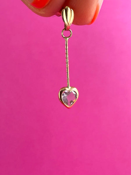 9CT HEART DANGLE EARRINGS