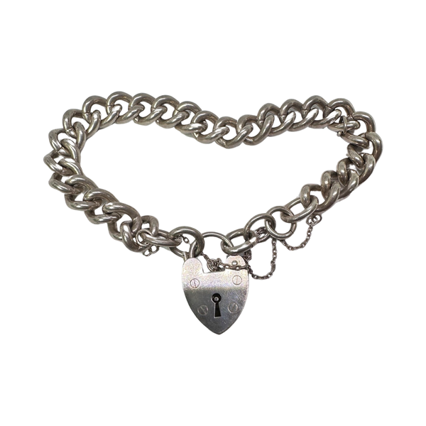 1950s CHUNKY STERLING SILVER CHARM BRACELET