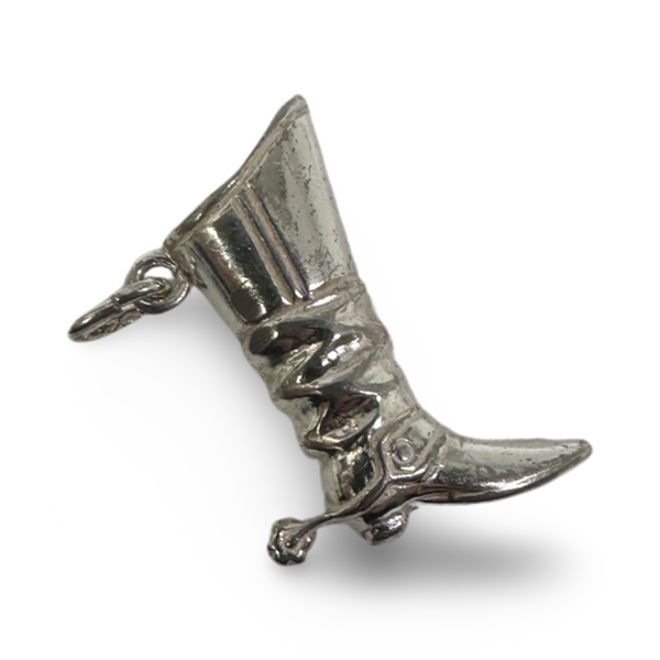 SILVER VINTAGE COWBOY BOOT CHARM PENDANT