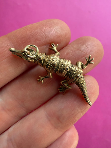 1971 RARE VINTAGE 9ct ARTICULATED CROCODILE 🐊