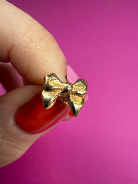 Vintage 1980s 9ct Bow Earring Studs