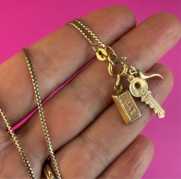 **RESERVED**VINTAGE 9ct GOLD BAR CHARM