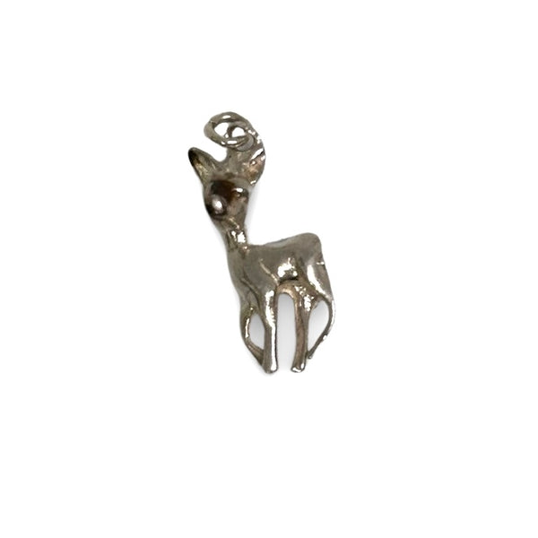 SILVER VINTAGE 60s DEER CHARM PENDANT