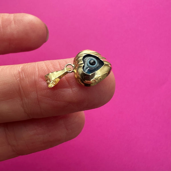 VINTAGE 14ct EVIL EYE HEART CHARM