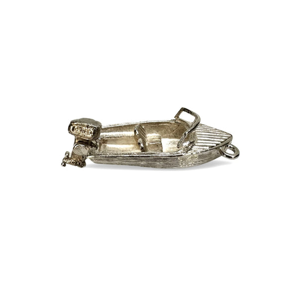 SILVER VINTAGE SPEED BOAT CHARM