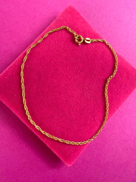 VINTAGE 9ct GOLD ITALIAN ROPE BRACELET 7 inch