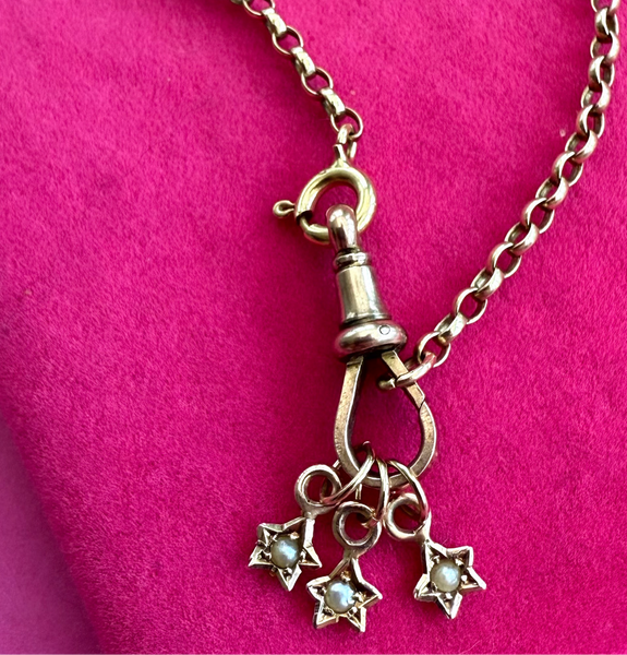 RESERVED ANTIQUE 9CT SEED PEARL TEENY STAR CHARM - CONVERSION