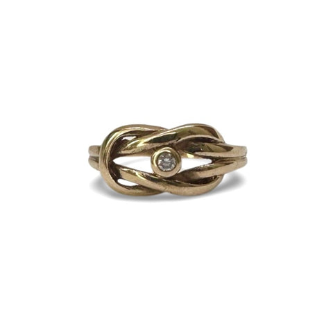 9ct VINTAGE GOLD KNOT KEEPER RING SIZE - L