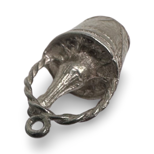 1950s SILVER VINTAGE CHAMPAGNE BUCKET CELEBRATION CHARM PENDANT