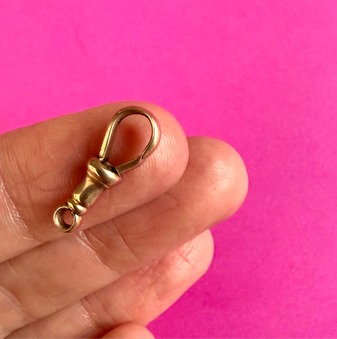 MEDIUM SWIVEL WEIGHT ANTIQUE 9ct GOLD VICTORIAN ALBERT DOG CLASP 1.8cm