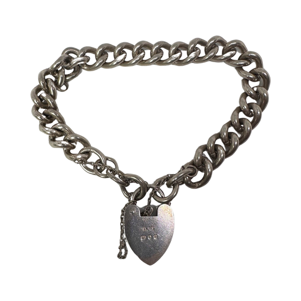 1950s CHUNKY STERLING SILVER CHARM BRACELET