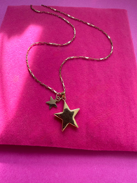 VINTAGE 9ct GOLD PAPERCLIP CHAIN 16 inch 1987