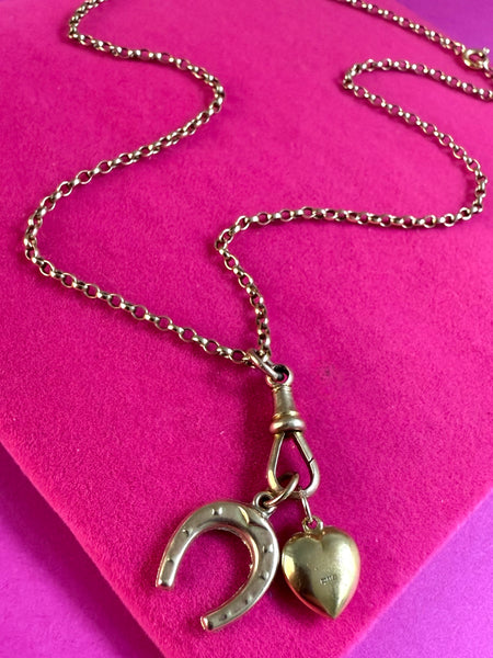 RESERVED 9ct VINTAGE LARGE PUFFY HEART CHARM