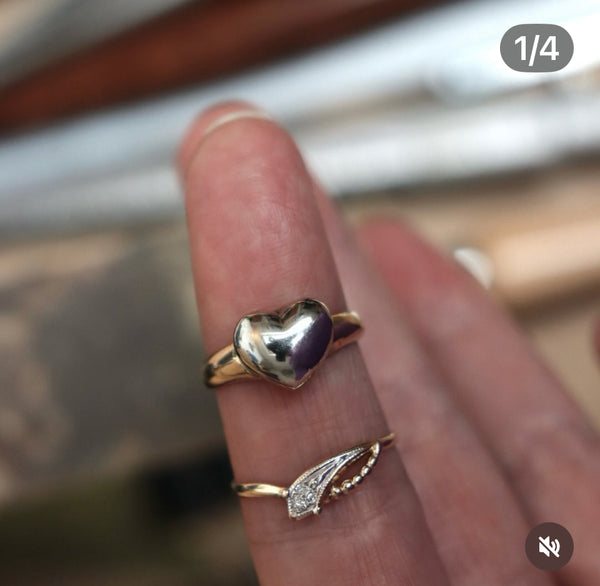 VINTAGE 9CT 1985 DIAMOND SNAKE RING - SIZE P 1/2