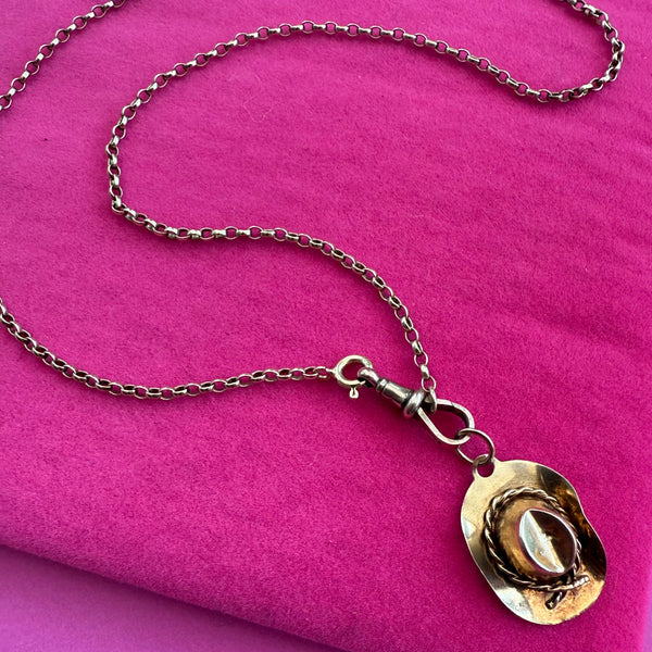 RARE VINTAGE 1960s RUSTIC 9ct COWBOY HAT CHARM
