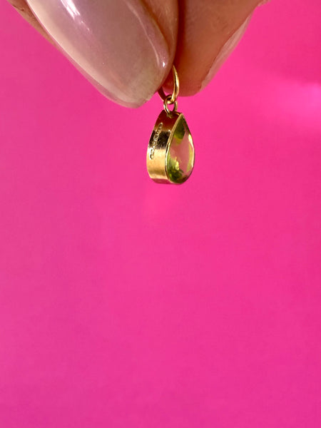 1986 9CT GOLD VINTAGE PERIDOT DROP CHARM