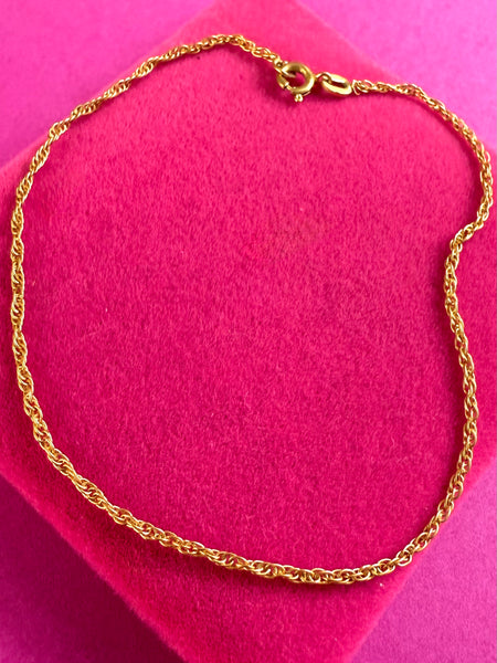 VINTAGE 9ct GOLD ITALIAN ROPE BRACELET 7 inch