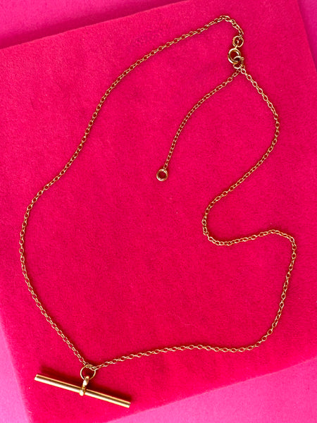 VINTAGE 9ct ROSE GOLD CABLE CHAIN ADJUSTABLE 16 / 18 inch