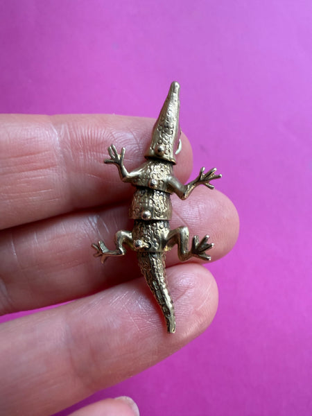 1971 RARE VINTAGE 9ct ARTICULATED CROCODILE 🐊
