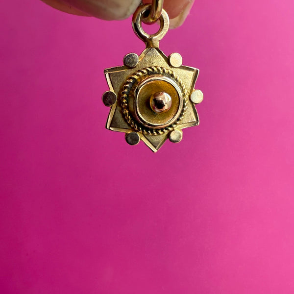VICTORIAN 9CT SUN STAR CONVERSION CHARM