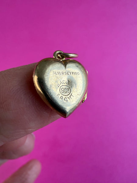 *RESERVED* ANTIQUE VICTORIAN DIAMOND PASTE 9CT FRONT AND BACK STAR LOCKET