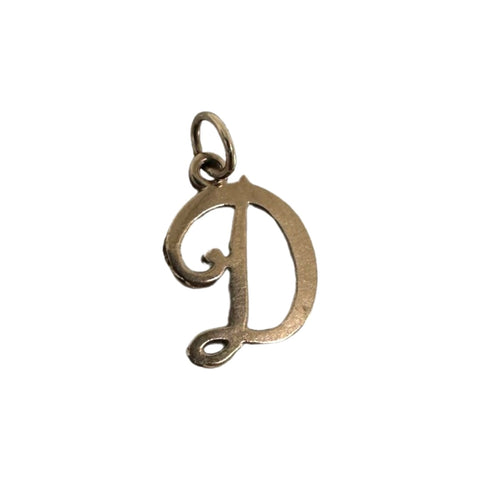RESERVED 9ct GOLD VINTAGE D INITIAL PENDANT CHARM