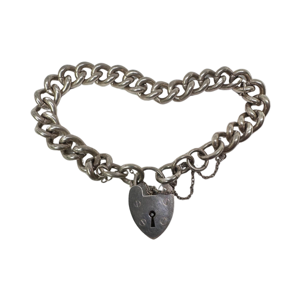 1950s CHUNKY STERLING SILVER CHARM BRACELET