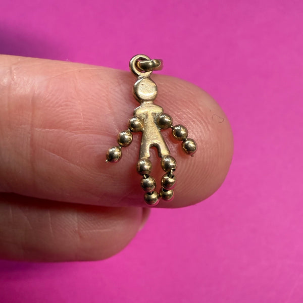 Vintage RARE 9ct Gold Unoaerre Beaded Doll Charm