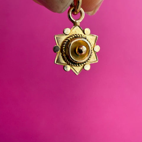 VICTORIAN 9CT SUN STAR CONVERSION CHARM
