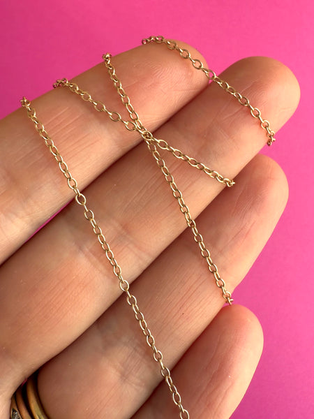 VINTAGE 9ct ROSE GOLD CABLE CHAIN ADJUSTABLE 16 / 18 inch