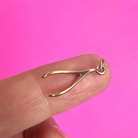 1986 9CT GOLD WISHBONE CHARM