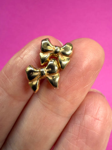 Vintage 1980s 9ct Bow Earring Studs