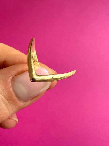1972 9CT GOLD VINTAGE DOUBLE WISHBONE RING SIZE N