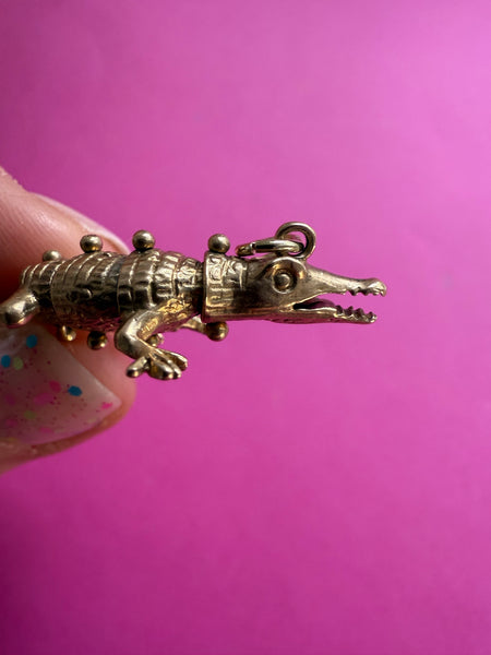 1971 RARE VINTAGE 9ct ARTICULATED CROCODILE 🐊