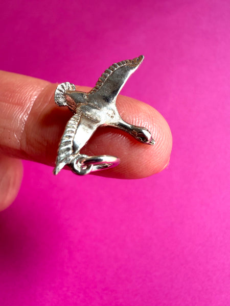 Vintage Sterling Silver Flying Duck Charm