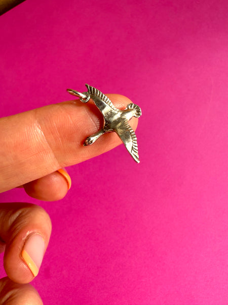 Vintage Sterling Silver Flying Duck Charm