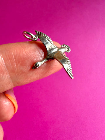 Vintage Sterling Silver Flying Duck Charm